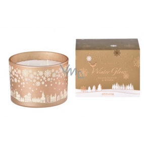 Arome Winter Glow Frankincense & Myrrh svíčka vonná sklo zlatá 3 knoty v dárkové krabičce 110 x 80 mm