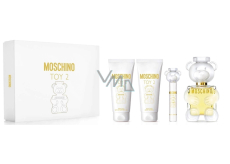 Moschino Toy 2 parfémovaná voda 100 ml + tělový krém 100 ml + sprchový gel 100 ml + cestovní sprej 10 ml, dárková sada pro ženy