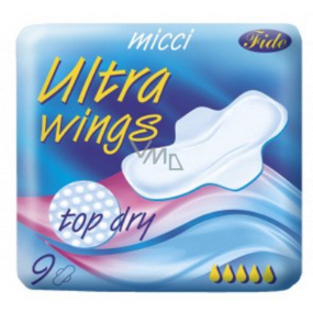 Micci Ultra Wings Top Dry intimní vložky s křidélky 9 kusů