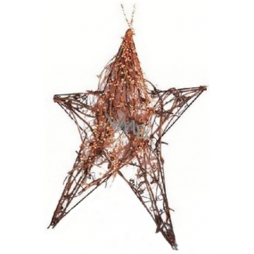 Hvězda proutěná s perličkami 27 cm