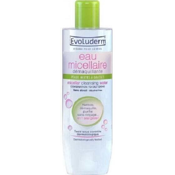 Evoluderm Micellar Cleansing Water čisticí micelární voda pro mastnou a smíšenou pokožku 250 ml