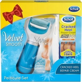 Scholl Velvet Smooth elektrický pilník na chodidla + Cracked Heel krém na rozpraskané paty 60 ml, kosmetická sada