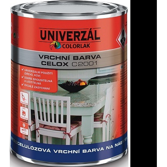 Colorlak Celox C2001 nitrocelulózová vrchní barva na nábytek Černá 0,35 l
