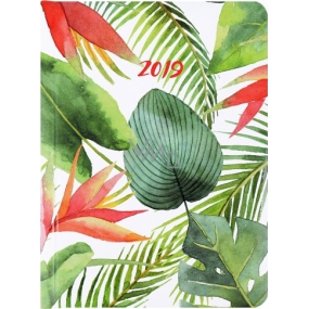Albi Diář 2019 týdenní Akvarelové tropické listy 12,6 x 17 x 1,2 cm