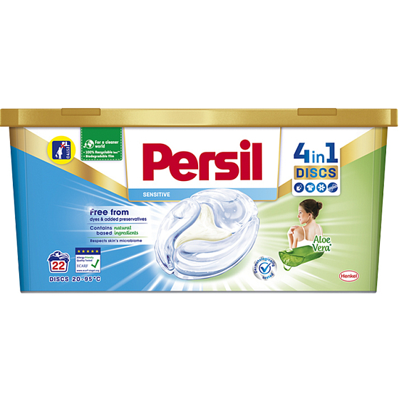 Persil Discs Sensitive 4v1 kapsle na praní pro citlivou pokožku 22 dávek 550 g