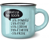 Nekupto Mini hrneček na kávu Pracuji na 100% 100 ml
