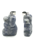 Sodalit Pes přívěsek přírodní kámen, ručně broušená figurka 1,8 x 2,5 x 8 mm, kámen komunikace