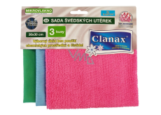 Clanax Švédská utěrka mikrovlákno, mix barev 30 x 30 cm 3 kusy