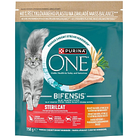 Purina ONE Bifensis Sterilised granule pro kočky s kuřetem a pšenicí, 750 g