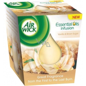 Air Wick Essential Oils Infusion Vanilla & Brown Sugar vonná svíčka ve skle 105 g