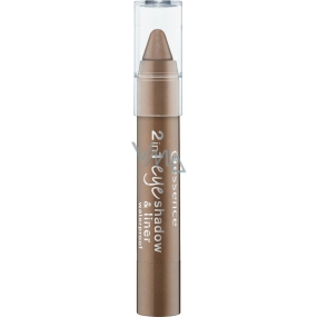 Essence 2in1 Eyeshadow & Liner voděodolné oční stíny a linky 01 Go Bronze 3,5 g