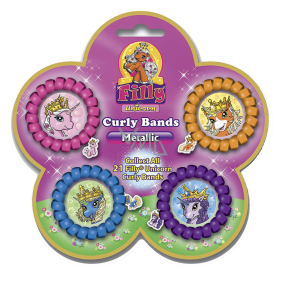 Filly Unicorn Curly Band náramek s přívěskem koníka 4 kusy, doporučený věk 3+