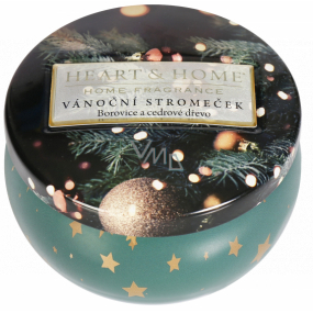 Heart & Home Vůně vánočního stromečku Sojová vonná svíčka v plechovce hoří až 30 hodin 125 g