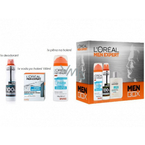 Loreal Paris Men Expert Hydra Sensitive voda po holení pro citlivou pleť 100 ml + Expert Shirt Protect antiperspirant deodorant sprej 150 ml + Hydra Sensitive pěna na holení pro citlivou pleť 200 ml, kosmetická sada