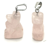 Růženin Pes přívěsek přírodní kámen, ručně broušená figurka 1,8 x 2,5 x 8 mm, kámen lásky