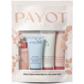 Payot Nue Cleansing micelární odličovací voda 20 ml + Source Adaptogen adaptogenní hydratační krém 15 ml + Rituel Douceur jemně exfoliační tělový krém 20 ml + Rituel Douceur jemné hydratační tělové mléko 25 ml, kosmetická sada