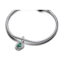 Charm Sterlingové stříbro 925 Zelený kruh věčnosti květen, přívěsek na náramek symbol