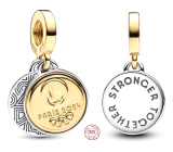 Charm Sterlingové stříbro 925 Paříž 2024 Olympiáda 2v1, přívěsek na náramek sport
