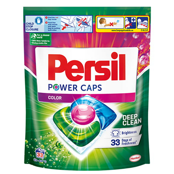 Persil Power Caps Color kapsle na praní barevného prádla 33 kusů 495 g