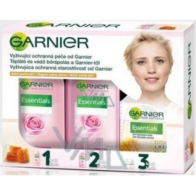 Garnier Vyživující ochranná péče voda 200 ml + mléko 200 ml + krém 50 ml, kosmetická sada