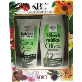 Bione Cosmetics Olívia tělové mléko 500 ml + balzám na ruce 200 ml, kosmetická sada