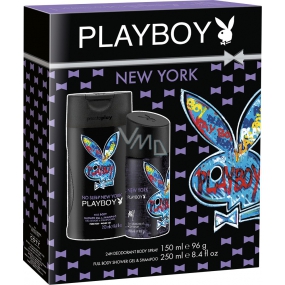 Playboy New York deodorant sprej pro muže 150 ml + sprchový gel 250 ml, kosmetická sada