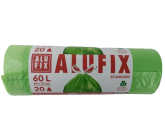 Alufix Sáčky do odpadkového koše zatahovací zelené, 15 µ, 60 litrů, 64 x 70 cm, 20 kusů HDPE