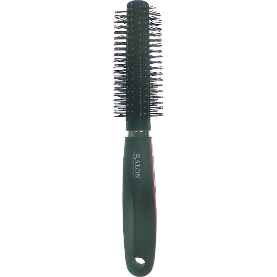 Salon Professional Brush kartáč na vlasy kulatý černo-růžový 22,5 cm 40270