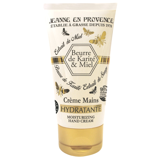 Jeanne en Provence Beurre de Karité & Miel Bambucké máslo a Med extra výživný a hojivý krém na ruce 75 ml