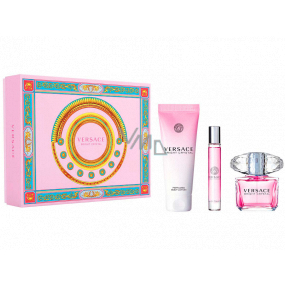 Versace Bright Crystal toaletní voda pro ženy 90 ml + tělové mléko 150 ml + cestovní toaletní voda 10 ml, dárková sada