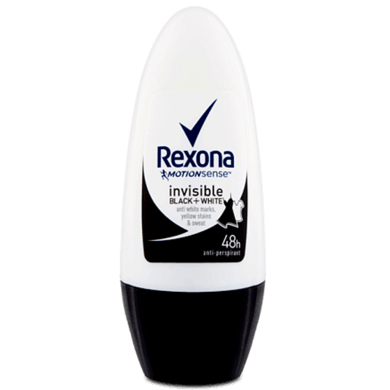 Rexona Invisible Black & White kuličkový antiperspirant deodorant roll-on pro ženy 50 ml