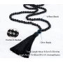 108 Mala Obsidian náhrdelník, meditační šperk, přírodní kámen vázaný, elastický, korálek 6 mm, kámen záchrany
