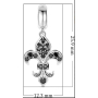 Charm Sterlingové stříbro 925 Lilie s černými kubickými zirkony, přívěsek na náramek symbol