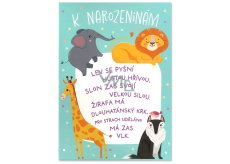 Albi Přání do obálky K narozeninám Veselá zvířátka Jitka Molavcová Bambini di Praga - Máme rádi zvířata 14,8 x 21 cm