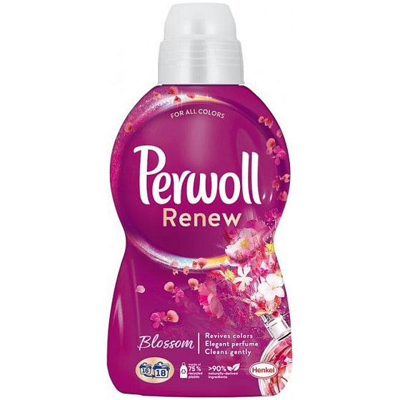 Perwoll Renew Blossom prací gel na barevné prádlo, ochrana před ztrátou tvaru a zachování intenzity barvy 18 dávek 990 ml