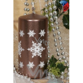 Lima Snowflake svíčka hnědá válec 60 x 120 mm 1 kus