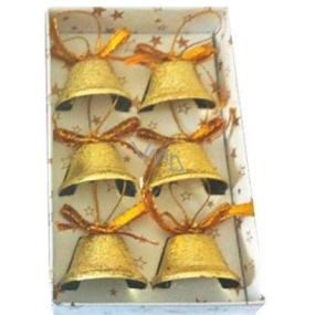 Zvonky zlaté 6 kusů, 3 cm