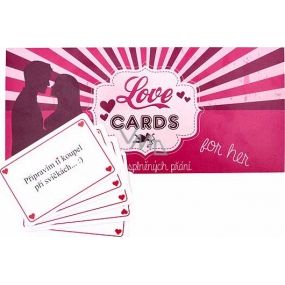 Bohemia Gifts Love Cards karty splněných přání pro dámy 20 kusů karet, pro dospělé věk 18+