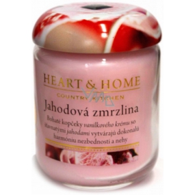 Heart & Home Jahodová zmrzlina Sojová vonná svíčka střední hoří až 30 hodin 110 g