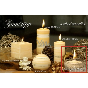 Lima Zimní třpyt Vanilka vonná svíčka plovoucí čočka 70 x 30 mm 1 kus