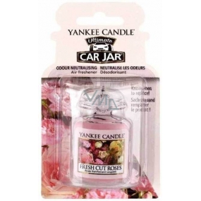 Yankee Candle Fresh Cut Roses - Čerstvě nařezané růže gelová vonná visačka do auta 30 g