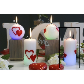 Lima Valentýnská magická svíčka Srdce válec 60 x 120 mm 1 kus