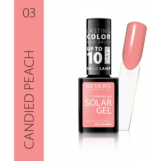 Revers Solar Gel gelový lak na nehty 03 Candied Peach 12 ml