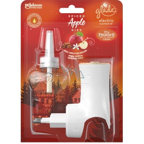 Glade Electric Scented Oil Spiced Apple Kiss s vůní jablka, skořice a muškátového oříšku elektrický osvěžovač vzduchu strojek s tekutou náplní 20 ml