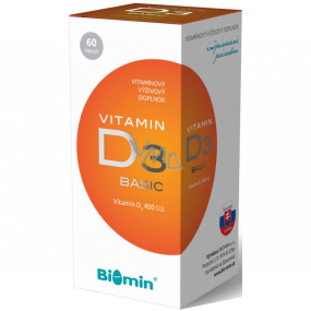 Biomin Vitamin D3 Basic napomáhá lepšímu vstřebávání a využití vápníku 400 I.U. 60 kapslí