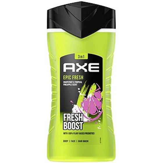 Axe Epic Fresh 3v1 sprchový gel na obličej, tělo a vlasy pro muže 250 ml