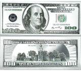 Talisman postříbřená dolarová bankovka 100 USD
