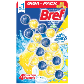 Bref Power Aktiv Lemon 4 WC blok pro hygienickou čistotu a svěžest 4 x 50 g