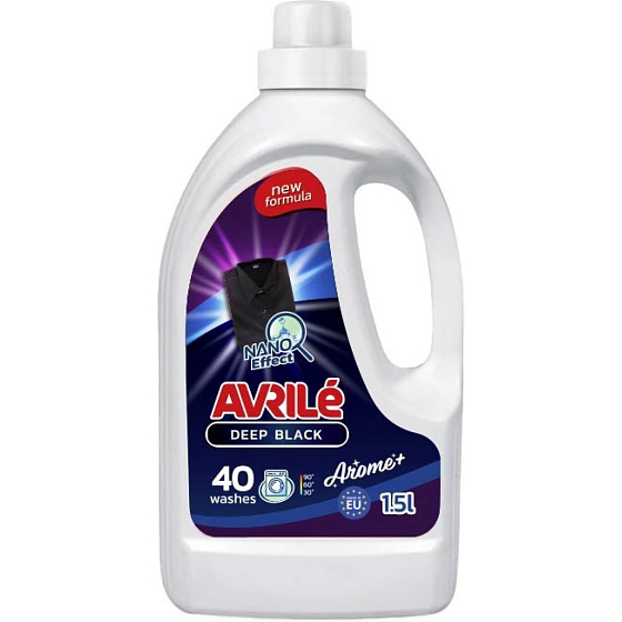 Avrilé Deep Black prací gel na černé prádlo, 40 praní 1,5 l