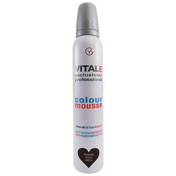 Vitale Exclusively Professional barvící pěnové tužidlo s vitaminem E Brown - Hnědá 200 ml